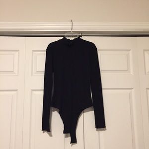 Black ribbed bodysuit